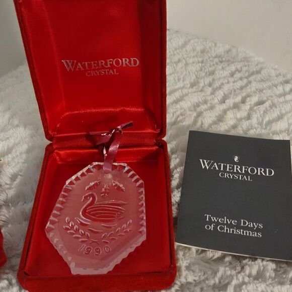 Vtg Waterford Crystal 12 Days Of Christmas " Seven Swans a Swimming" Ornament - Picture 3 of 4